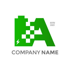 Fototapeta premium Initial A battery charge data.