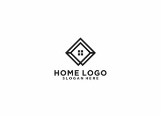 easy to recognize and remember simple house logo on a white background
