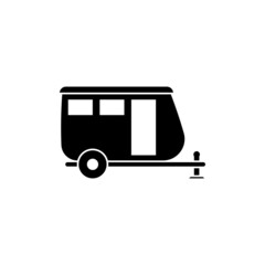 Camper van trailer icon design template vector isolated illustration