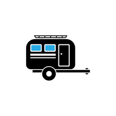 Camper van trailer icon design template vector isolated illustration