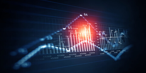 Business graph and trade monitor