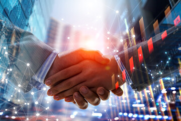 Partnership concept. Image of handshake