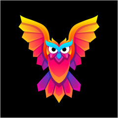 creative owl colorful logo design
