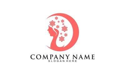 Beauty lady care vector logo