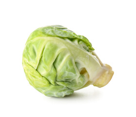Fresh raw Brussels sprout on white background
