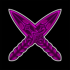 vector of a cross knife