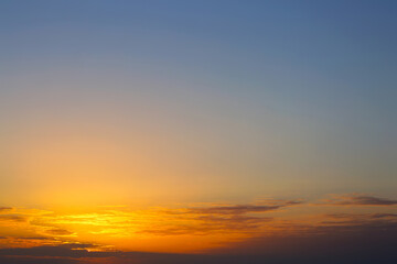 Naklejka na ściany i meble View of beautiful sky with clouds at sunrise