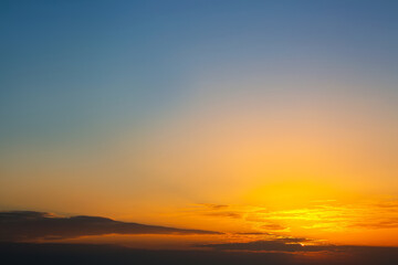View of beautiful sky with clouds at sunrise