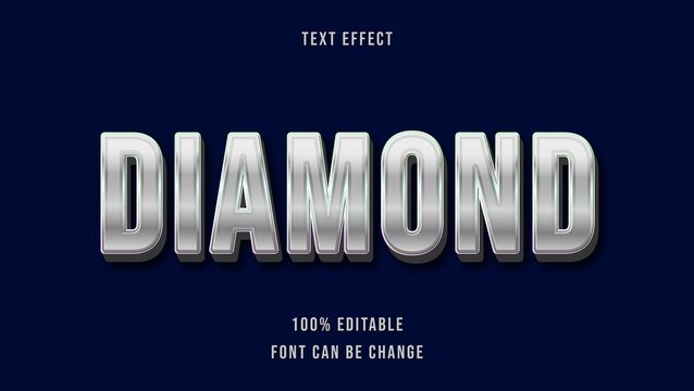Modern 3d Gradient White Word Diamond Editable Text Effect Design Template