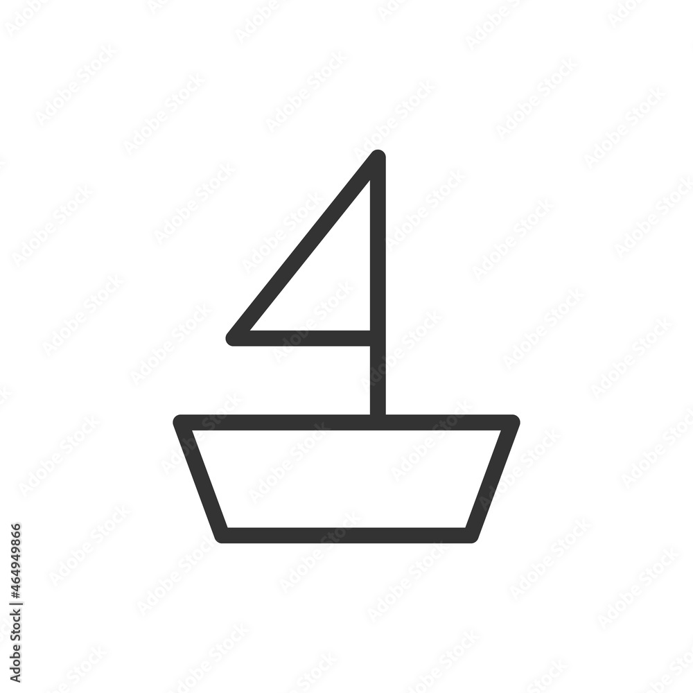 Poster simple boat line icon.