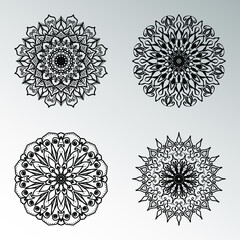 Collections Circular pattern in the form of a mandala for Henna, Mehndi, tattoos, decorations. Decorative decoration in ethnic oriental style. Coloring book page.