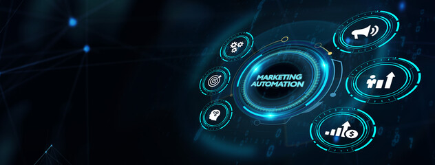 3d illustration,Planning marketing strategy. Marketing automation of business and industrial process.