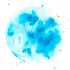 Obraz na płótnie Canvas abstract watercolor image circular shape hand drawn single white background blur effect