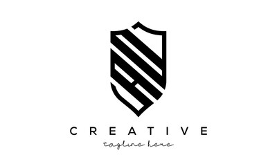 AD letters Creative Security Shield Logo