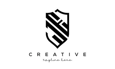 JE letters Creative Security Shield Logo