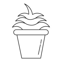 Flower pot with home plant ecological icon