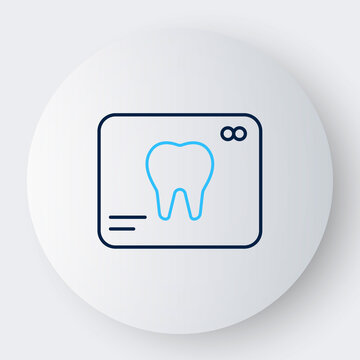 Line X-ray of tooth icon isolated on white background. Dental x-ray. Radiology image. Colorful outline concept. Vector
