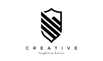 UL letters Creative Security Shield Logo