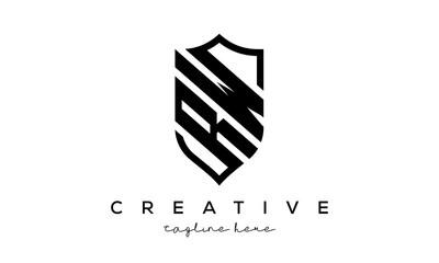RW letters Creative Security Shield Logo