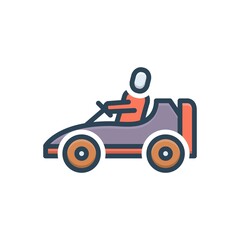Color illustration icon for rides