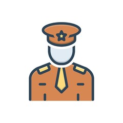 Color illustration icon for captain