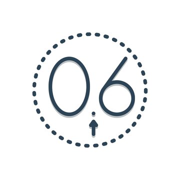 Color illustration icon for decimal