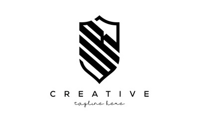UR letters Creative Security Shield Logo