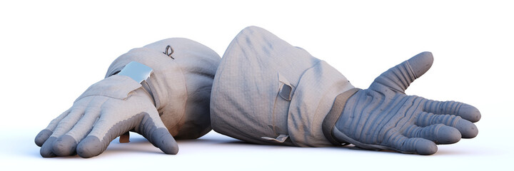 astronaut gloves, isolated on white background © dottedyeti