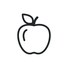 Apple fruit icon line style isolated on white background. Vector illustration