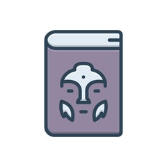 Color illustration icon for anthropology