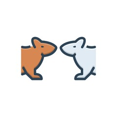 Color illustration icon for rats