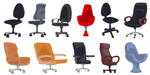 Business furniture. Office chairs. Illustration for internet and mobile website.