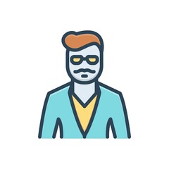 Color illustration icon for father