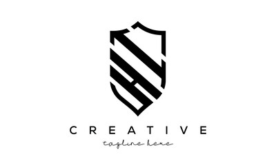 HI letters Creative Security Shield Logo
