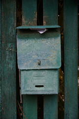 Old traditional mailbox and letter