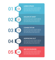 Infographic template with 5 steps, workflow, process chart