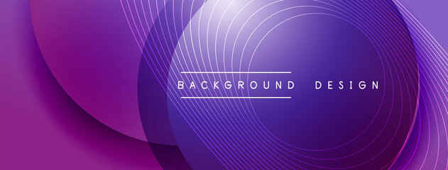 Gradient circles with shadows. Vector techno abstract background. Modern overlapping forms wallpaper background, design template