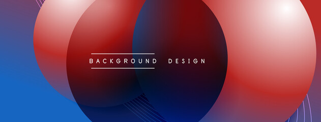 Gradient circles with shadows. Vector techno abstract background. Modern overlapping forms wallpaper background, design template