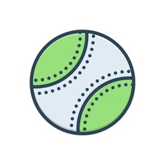 Color illustration icon for softball