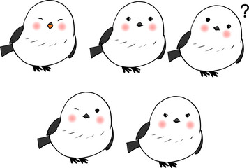 可愛いシマエナガ表情セット