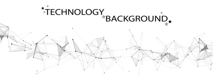 Network or connection. Abstract background of new technologies. Data transfer. 3D vector illustration.