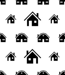 Home Icon Seamless Pattern, Home