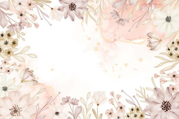 background floral frame flower soft watercolor