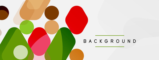 Abstract round geometric shapes and circles background. Trendy techno business template for wallpaper, banner, background or landing