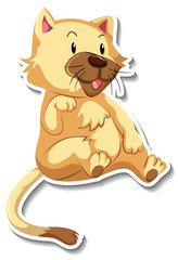 A sticker template of cat cartoon character