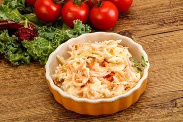 Vegetarian Cole slaw salad with cabbage