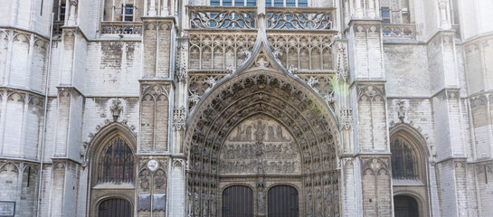 Antwerp, Belgium, facade of a church