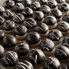 dry cake lined up side by side