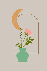 Abstract still life in pastel colors. Abstract flower in a vase 2