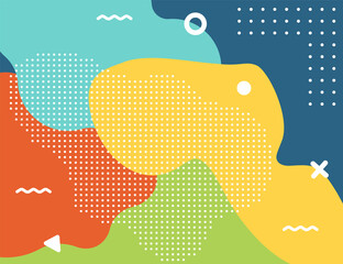 Creative children cartoon color splash background. Abstract pop art line and dots color pattern. Splash pattern background. Vector illustration.